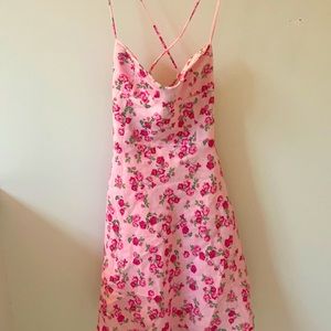 Zara floral tie back mini dress